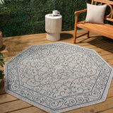 Charleston Vintage Filigree Textured Weave Indoor/outdoor Octagon Rug