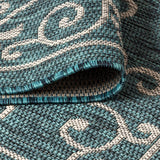 Charleston Vintage Filigree Textured Weave Indoor/outdoor Area Rug