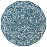 Charleston Vintage Filigree Textured Weave Indoor/outdoor Round Rug