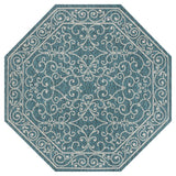 Charleston Vintage Filigree Textured Weave Indoor/outdoor Octagon Rug