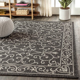 Charleston Vintage Filigree Textured Weave Indoor/outdoor Area Rug