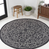 Charleston Vintage Filigree Textured Weave Indoor/outdoor Round Rug