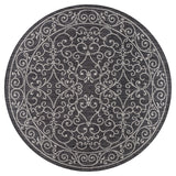 Charleston Vintage Filigree Textured Weave Indoor/outdoor Round Rug