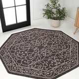 Charleston Vintage Filigree Textured Weave Indoor/outdoor Octagon Rug