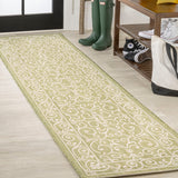 Charleston Vintage Filigree Textured Weave Indoor/outdoor Runner Rug