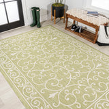 Charleston Vintage Filigree Textured Weave Indoor/outdoor Area Rug