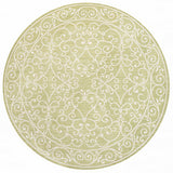 Charleston Vintage Filigree Textured Weave Indoor/outdoor Round Rug