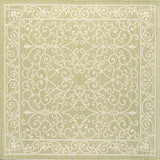 Charleston Vintage Filigree Textured Weave Indoor/outdoor Square Rug