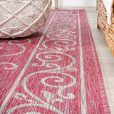 Charleston Vintage Filigree Textured Weave Indoor/outdoor Area Rug