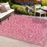 Charleston Vintage Filigree Textured Weave Indoor/outdoor Area Rug