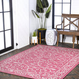 Charleston Vintage Filigree Textured Weave Indoor/outdoor Area Rug