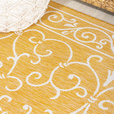 Charleston Vintage Filigree Textured Weave Indoor/outdoor Runner Rug