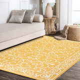Charleston Vintage Filigree Textured Weave Indoor/outdoor Area Rug