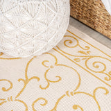 Charleston Vintage Filigree Textured Weave Indoor/outdoor Area Rug