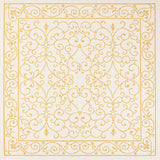 Charleston Vintage Filigree Textured Weave Indoor/outdoor Square Rug