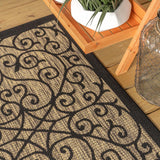 Madrid Vintage Filigree Textured Weave Indoor/outdoor Square Rug