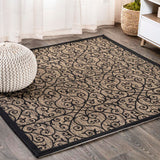 Madrid Vintage Filigree Textured Weave Indoor/outdoor Square Rug
