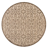 Madrid Vintage Filigree Textured Weave Indoor/outdoor Round Rug