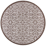 Madrid Vintage Filigree Textured Weave Indoor/outdoor Round Rug