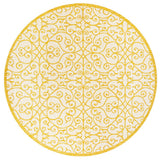 Madrid Vintage Filigree Textured Weave Indoor/outdoor Round Rug