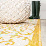 Madrid Vintage Filigree Textured Weave Indoor/outdoor Square Rug