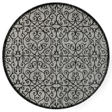Madrid Vintage Filigree Textured Weave Indoor/outdoor Round Rug