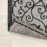 Madrid Vintage Filigree Textured Weave Indoor/outdoor Square Rug
