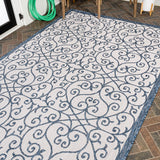 Madrid Vintage Filigree Textured Weave Indoor/outdoor Area Rug
