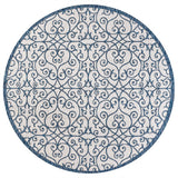 Madrid Vintage Filigree Textured Weave Indoor/outdoor Round Rug