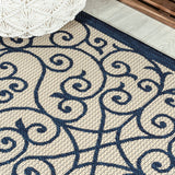 Madrid Vintage Filigree Textured Weave Indoor/outdoor Area Rug