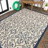 Madrid Vintage Filigree Textured Weave Indoor/outdoor Area Rug