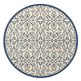 Madrid Vintage Filigree Textured Weave Indoor/outdoor Round Rug