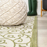Madrid Vintage Filigree Textured Weave Indoor/outdoor Square Rug