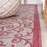 Madrid Vintage Filigree Textured Weave Indoor/outdoor Square Rug