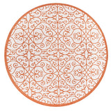 Madrid Vintage Filigree Textured Weave Indoor/outdoor Round Rug