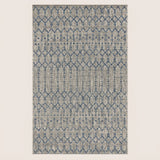 Ourika Moroccan Geometric Textured Weave Indoor/outdoor Area Rug Light Gray/Navy / Rectangle / 3'1" X 5' – 5
