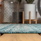 Ourika Moroccan Geometric Textured Weave Indoor/outdoor Square Rug
