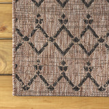 Ourika Moroccan Geometric Textured Weave Indoor/outdoor Area Rug