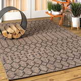 Ourika Moroccan Geometric Textured Weave Indoor/outdoor Area Rug