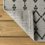 Ourika Moroccan Geometric Textured Weave Indoor/outdoor Runner Rug Light Gray/Black / Runner / 2'2" X 8' – BACK