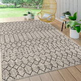 Ourika Moroccan Geometric Textured Weave Indoor/outdoor Area Rug