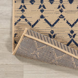 Ourika Moroccan Geometric Textured Weave Indoor/outdoor Square Rug