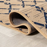 Ourika Moroccan Geometric Textured Weave Indoor/outdoor Runner Rug