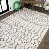 Ourika Moroccan Geometric Textured Weave Indoor/outdoor Area Rug