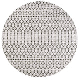Ourika Moroccan Geometric Textured Weave Indoor/outdoor Round Rug