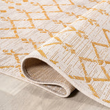Ourika Moroccan Geometric Textured Weave Indoor/outdoor Square Rug
