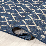 Ourika Moroccan Geometric Textured Weave Indoor/outdoor Rug