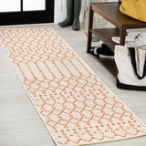 Ourika Moroccan Geometric Textured Weave Indoor/outdoor Runner Rug