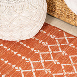 Ourika Moroccan Geometric Textured Weave Indoor/outdoor Square Rug