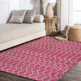 Ourika Moroccan Geometric Textured Weave Indoor/outdoor Rug